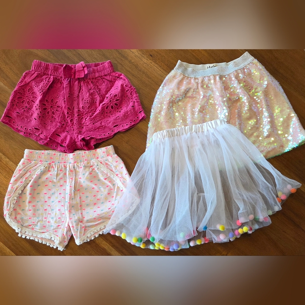 Colorful Girls' Skirt and Shorts Set